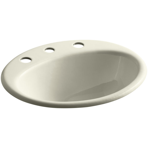 Kohler Farmington Metal Oval DropIn Bathroom Sink with Overflow